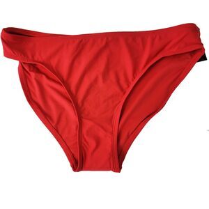DKNY Bikini Bottoms Womens Size XXL Red Solid Hipster Full Coverage Swim